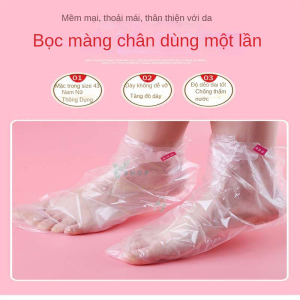 Set 100 Màng Bọc Chân Trong Suốt Chống Nứt Nẻ Chống Nước Dùng Một Lần Kèm Nhãn Dán Cố Định Dưỡng Ẩm