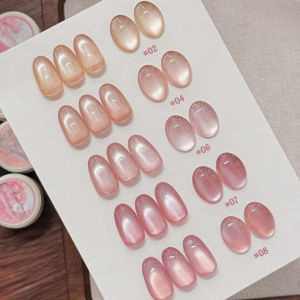 ยาทาเล็บเจล SHAKA รุ่น Autumn Nails สีชมพูนู้ดทองประกายมุก แบบตาแมว 2025 รุ่นใหม่ สีใสแบบน้ำแข็ง สำหรับตกแต่งเล็บ