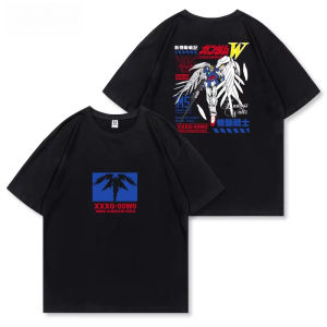 Bandai | Flying Wing Zero Gundam T-Shirt Gundam Mobile Suit W Crew Neck Fashion Vintage Casual pure Cotton Casual Short Sleeve Streetwear