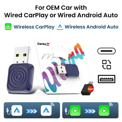 CarlinKit | Smallest CarlinKit Wireless CarPlay Adapter MINI Ultra Android Auto Box USB Dongle Plug and Play for OEM Car Seamless Connection