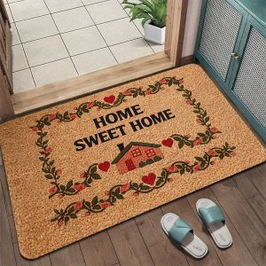VIKAMA Merry Christmas Coir Doormat Christmas Tree Pattern Non Slip Welcome Entrance Rug Holiday Front Door Mat Indoor Outdoor