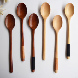 Eco-Friendly Long-Handled Wooden Spoons And Forks Creative Soup Spoons And Forks Portable Utensils Wooden Spoon And Fork Set