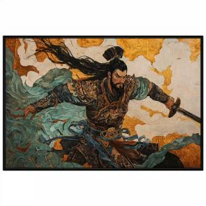 Tranh chân dung tướng quân cổ trang. Tranh treo tường dán tường sơn dầu canvas CGI-1667