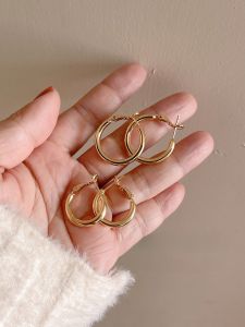 High Quality 2025 Versatile Mosquito Coil Ear Clip Thick Vegetarian Circle Earrings Minimalist Girls Fashion Jewelry