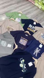 Áo Thun Nam Nữ Tay Ngắn Phong Cách Hàn Quốc Đơn Giản Áo phông Nam nữ ngắn tay vải cotton from rộng.