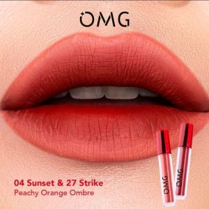 Paket Ombre Hemat OMG Cappucino dan Scarlett - Ombrelips OMG - SET Ombre - Dapat 2 pcs