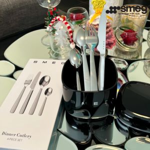 Smeg steak knife fork spoon set 4-piece Western tableware set stainless steel dining knife spoon