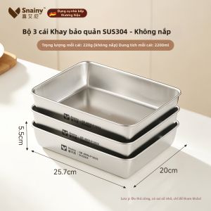 Snainy | Hộp Hình Chữ Nhật Kín Khí 304 Thép Không Gỉ Cấp Thực Phẩm