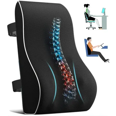 Car Seat Cushion/Waist Office Chair Back Lumbar Support Rest Rebound Memory Foam Cushion Pad Back Lumbar Cushion for Car Driver