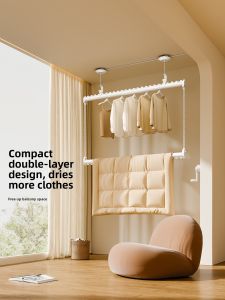 MINGZHI | Side-mounted Hand-crank Adjustable Drying Rack Single Pole