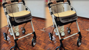 MOBEES Rollator Senior Walker with Wheels Walking Aid 9290 - Perfect Assistance for Errands, Explore and Shop - Secure and Easy to Maintain
