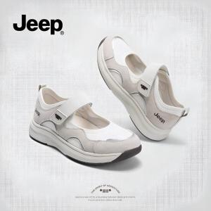 100% Authentic JEEP Thick-Soled Mary Jane Women 2025 New Style Summer Mesh Breathable Heat Dissipation Lightweight Toe Shoes Womens Single Shoes