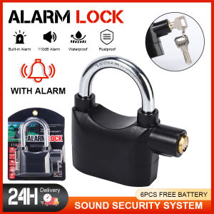 Alarm Lock Padlock Anti-Theft Lock New High Quality Loud Siren Security System Padlock 110Db Hardened Steel Great For Motorcycle  Electronic Bike Bicycle & Other Properties
