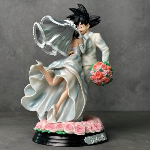 Bandai | Anime Dragon Ball Z Goku & Chichi Wedding Figure 31cm PVC Statue - Collectible Ornament Romantic Couple Wedding Gift