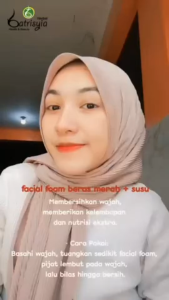 Batrisyia Herbal Facial Foam Red Rice + Milk 100ml Pore Cleanser Brightening and Refreshing
