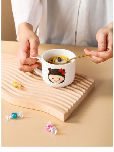 แก้วเซรามิกเด็กหนา เข้ารูปการ์ตูน แก้วนม แก้วดื่มน้ำสำหรับเด็ก เยาวชน วัยรุ่น แก้วดื่มน้ำสำหรับครอบครัว อุปกรณ์เสริม