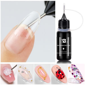 BOZLIN Nail Rhinestone Gel 3D Shaping Carving Flower Manicure 30g Super Adhesive NO Wipe Gel for Powder Solid Jewelry Gel