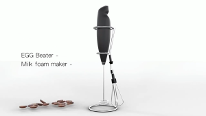 Keranixy Electric Milk Frother Stainless Steel Coffee Cream Foamer USB Charging Hand Held Mixer Pengaduk Telur