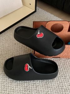 Sweet Cherry Slippers Thick Bottom Casual Anti-Slip Womens Sandals Summer Indoor Outdoor Wear Comfortable Flat Heel EVA Slippers