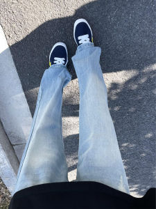 ZHUOCAN | Blue Clean Fit High Street Jeans