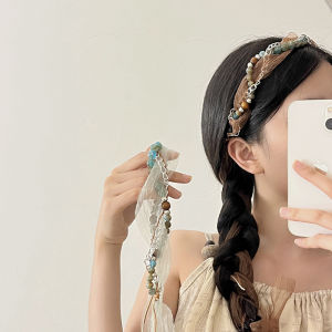 Phụ Kiện Tóc Bohemian Cổ Điển Cho Nữ Dây Buộc Tóc Hạt Dây Buộc Tóc Lưới Dây Thắt Lưng Cho Váy Phụ Kiện Thời Trang