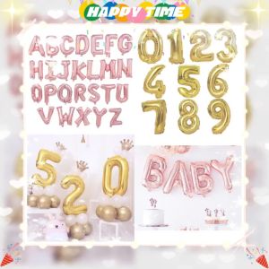 Good luck befalls! 16 inch A-Z letter rose gold wedding room decoration aluminum film balloon / number 0-9 balloon party decoration aluminum foil gold