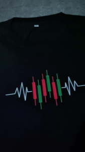 Kaos Anak Hitam Desain Grafik Candlestick Trading Saham Crypto Katun Lembut