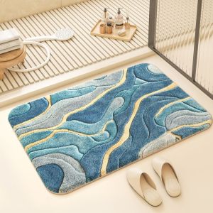 VIKAMA Hiện Đại Trừu Tượng Phòng Tắm Thảm Lót Sàn Thấm Hút Nước Chống Trơn Trượt Thảm Cửa Cho Lối Vào Trang Trí Nhà Cửa Polyester Mềm Mại