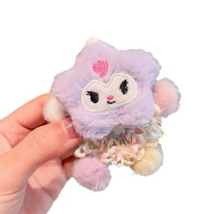 เชือกผูกผมสำหรับเด็กแถบคาดศีรษะขนสัตว์ Sanrio น่ารักสายรัดการ์ตูนยางใหม่ผมหางม้าหนังสติ๊กรัดผมหลากสีตัวเล็กผมมวยเครื่องประดับ