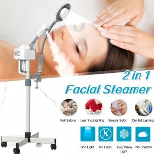 Nova Microdermabrasion Professional 2 in 1 Facial Steamer for Face Deep Cleaning Ozone Face Steamer with 5X Magnifying Lamp Hot Mist Function for Salon Spa Home Beauty Equipment