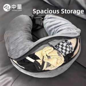 ZHONGLIANG | Travel Neck Pillow Cover with Storage Fillable Portable