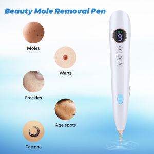 Mole Removal Pen Wart Remove Pen Freckle Removal Machine Dark Spot Remover Pen Wart Dark Spot Remover Plasma Pen Facial Mole Tattoo Removal Machine 9 Adjustable Modes Laser Mole Pen