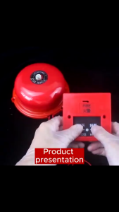 220V Fire Alarm Bell Set with Manual Push Switch Emergency Warning Bell 4/6/8/10 Inch Loud Clear Alert Sound for Mall Office Factory School Fire Safety & Emergency Notification