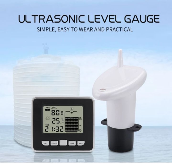 Wireless Ultrasonic Water Tank Liquid Level Meter With Temperature ...