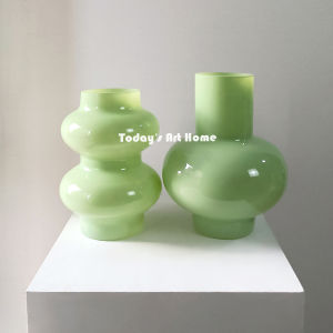 Modern Nordic Medieval Vase Cream Green Glass Vase Living Room Dining Table TV Cabinet Chinese Decoration Ornaments