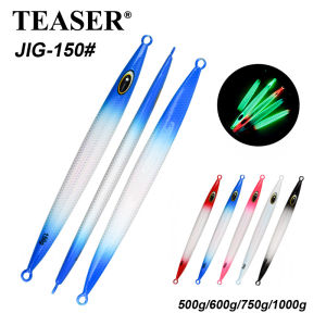 TEASER J150 500G 600G 750G 1000G Deep Sea Large Iron Plate Slow Jig Lead Fish Lure Luminous Boat Fishing Bait Kingfish