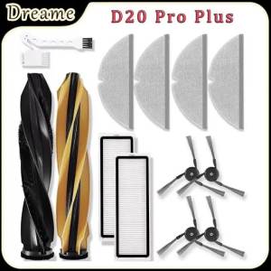 For Dreame D20 Pro Plus Robot Vacuum Accessories:Main Brush HEPA Filters Mop Pads Side Brush Replacement Parts