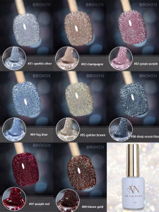 MIANEL 12ML 1-10pcs Reflective Diamond Gel Nail Polish With Glitter Diamond Disco Starry Sky Glitter Gel Polish White Nails