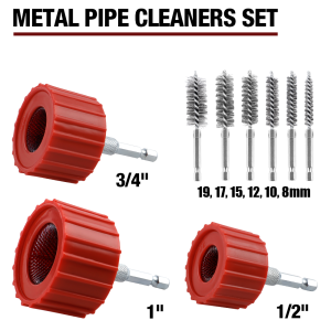 3/9PCS Pipe Cleaning Brushes 1/2" 3/4" 1" Copper Pipe Exterior Cleaning Tools 8-19mm Stainless Steel Drill Cleaning Brushes