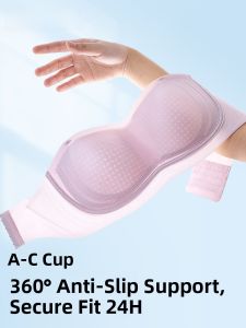 PIER N°5 | Herbal Initial Color Cool Sensation Strapless Bra Women Summer Thin Anti-Slip Gathered Seamless Invisible Wrap Chest Bra