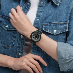 Swatch Big Bold PAST THE HORIZON SB05B113 Black Silicone Strap Watch
