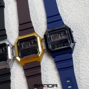 SANDA 6216 Electronic Watches for Man Fashion Alarm Clock Students Square Dial Multifunction Waterproof Calendar Sports Watch