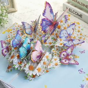 3D Butterfly Greeting Cards Flowers Pop Up Birthday Cards For Mom Sister Grandmother Wife Daughter And Other Women With Envelope