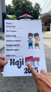 Stiker Penanda Koper Identitas Naik Haji Umroh Lansia Embarkasi Kloter