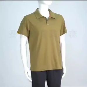 Mens Outdoor Polo Shirt – Military Tactical Army Combat T-Shirt with Stand-Up Collar Quick-Dry Short Sleeve Top for Training Hiking and Outdoor Activities Durable and Breathable