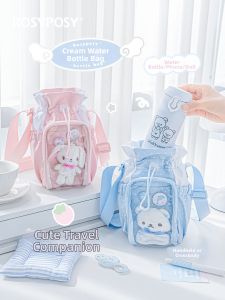 RosyPosy | Dots Design Small Capacity Drawstring Crossbody Bag With Clear Pocket
