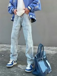 Quần Jean Nam Quần Bò Nam Form Xuông Rộng Họa Tiết Mới Lạ Quần Bò Nam Ống Rộng Hot Trend Hàn Quốc 2023 - Jean99