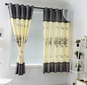 Modern Minimalist Short Curtains Bedroom Dormitory Living Room Balcony Bay Window Semi-Shading Curtain Fabric Easy Installation
