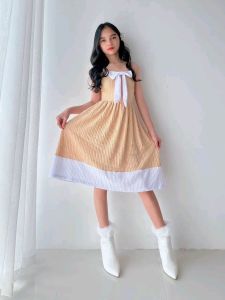 Kids Bow Dress for Girls | Cute Sleeveless Pleated Party Dress | Stylish Kids Outfit