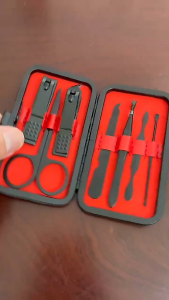 Đồ Cắt Móng Tay Chân 7 Món Mini Màu Đen Bằng Thép Không Gỉ Bộ Dụng Cụ Làm Móng Tại Nhà Có Hộp Đựng Nhỏ Gọn Dễ Mang Theo